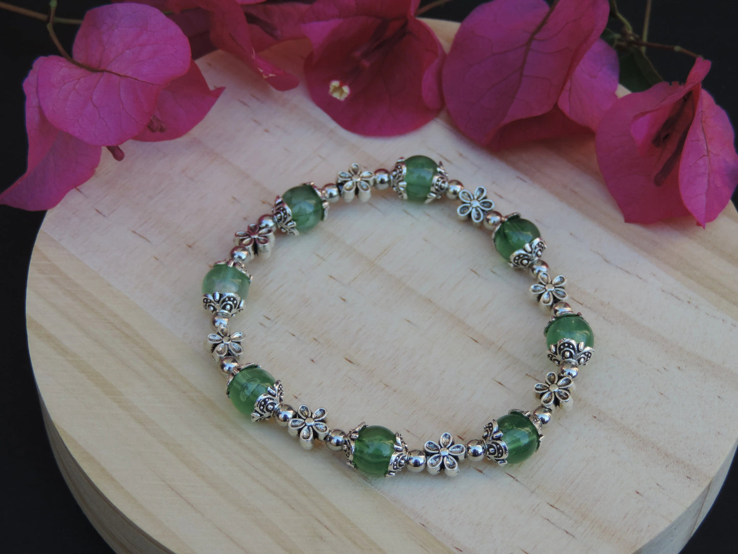 Green Floral Bracelet