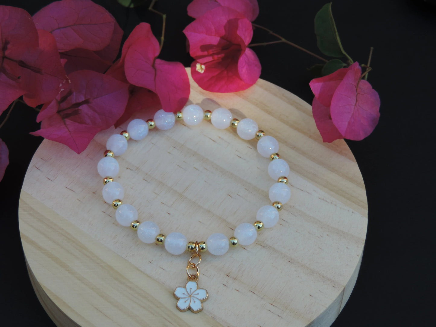 White Floral Bracelet