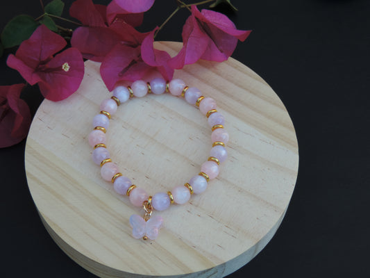 Pink & Brown/Purple Butterfly Bracelet
