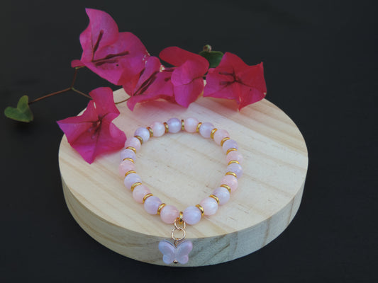Pink & Brown/Purple Butterfly Bracelet